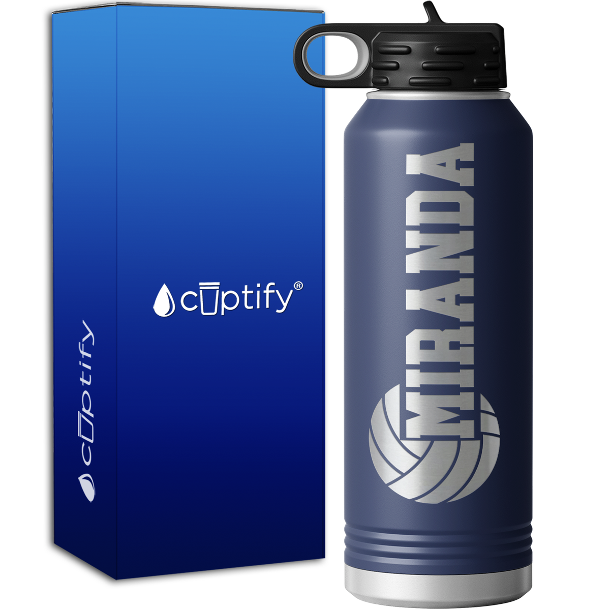 Personalized Name Volleyball 40oz Sport Water Bottle
