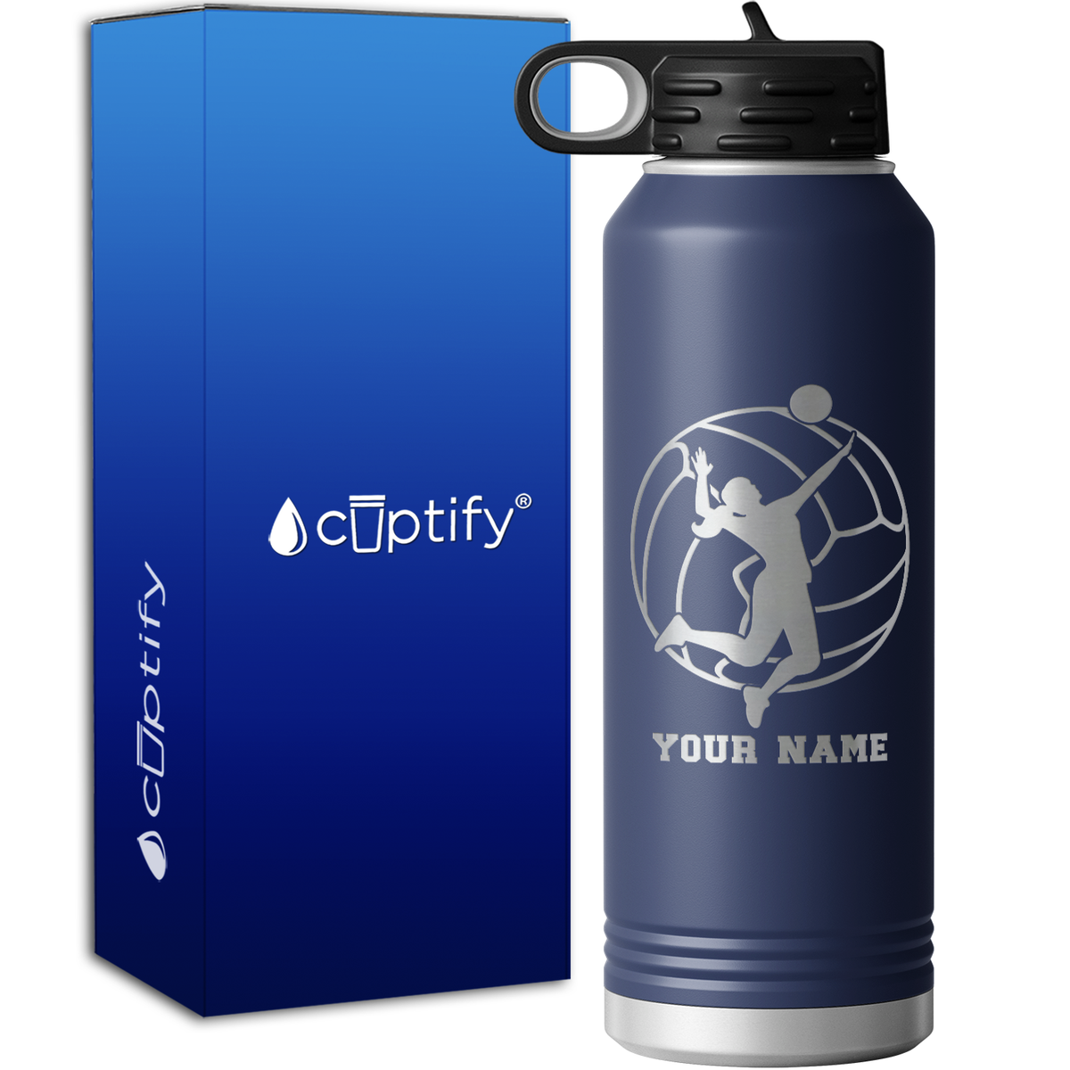 Personalized Volleyball Player 40oz Sport Water Bottle