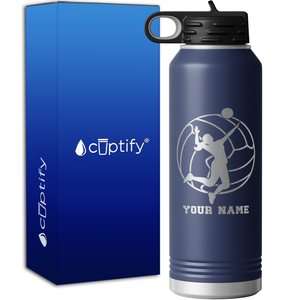 Personalized Volleyball Player 40oz Sport Water Bottle