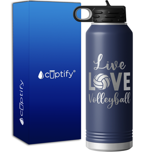 Live Love Volleyball 40oz Sport Water Bottle