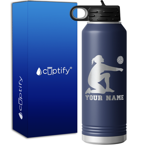 Personalized Volleyball Girl Bumping 40oz Sport Water Bottle