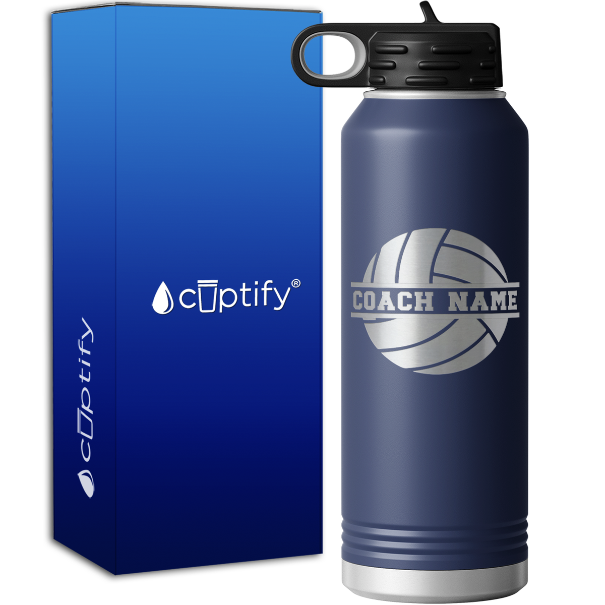 Personalized Volleyball Coach 40oz Sport Water Bottle