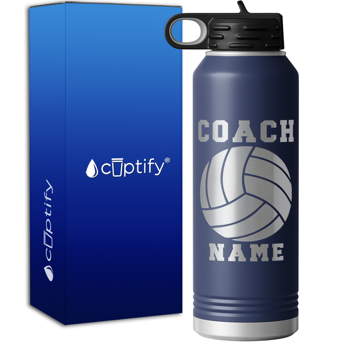 Personalized Coach Volleyball 40oz Sport Water Bottle