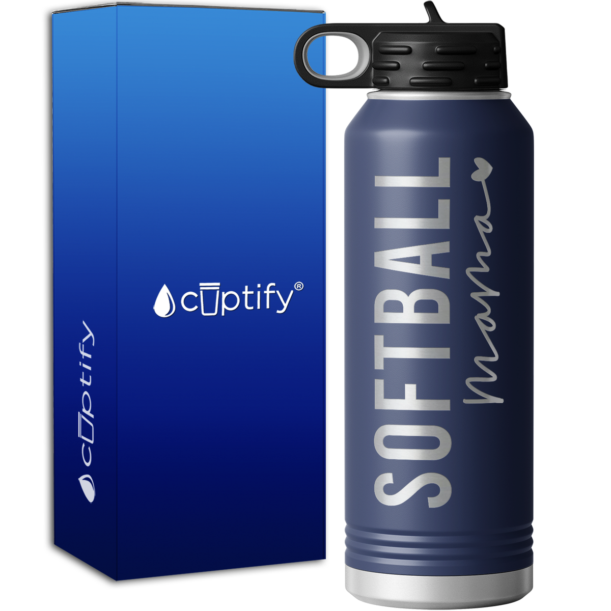 Softball Mama 40oz Sport Water Bottle