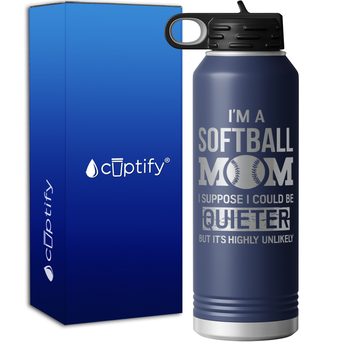 I'm a Softball Mom 40oz Sport Water Bottle
