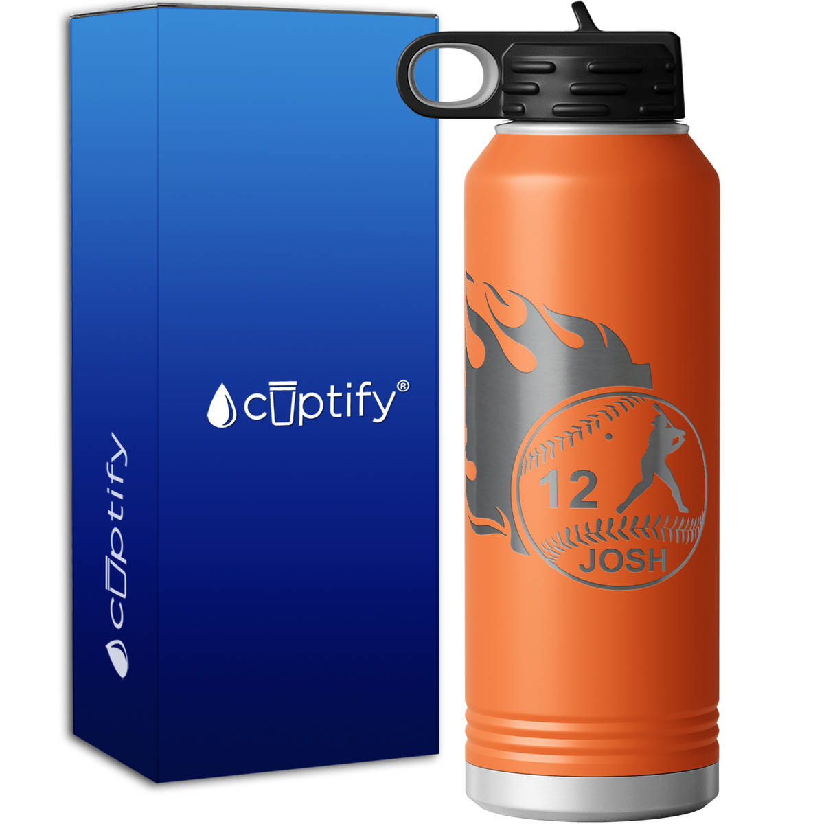 Baseball Personalized 40oz Sport Water Bottle