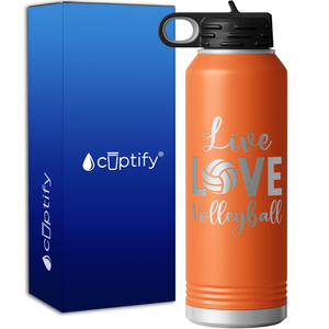 Live Love Volleyball 40oz Sport Water Bottle