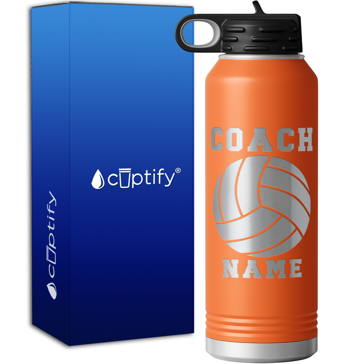 Personalized Coach Volleyball 40oz Sport Water Bottle
