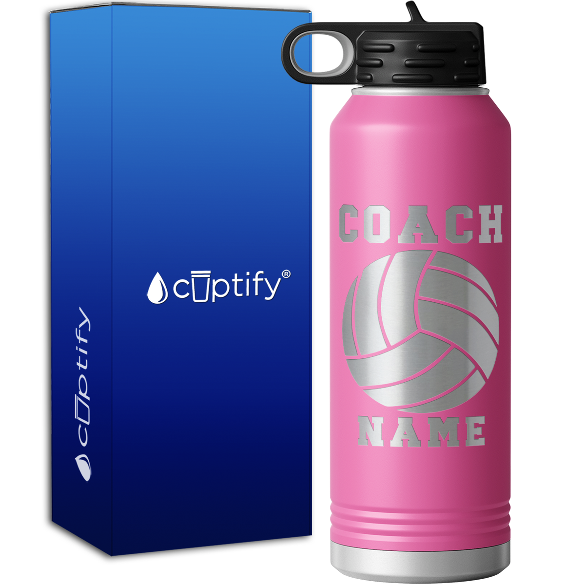 Personalized Coach Volleyball 40oz Sport Water Bottle