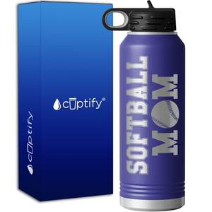 Mom Softball 40oz Sport Water Bottle