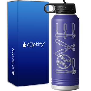 Softball Love Ball and Bats 40oz Sport Water Bottle