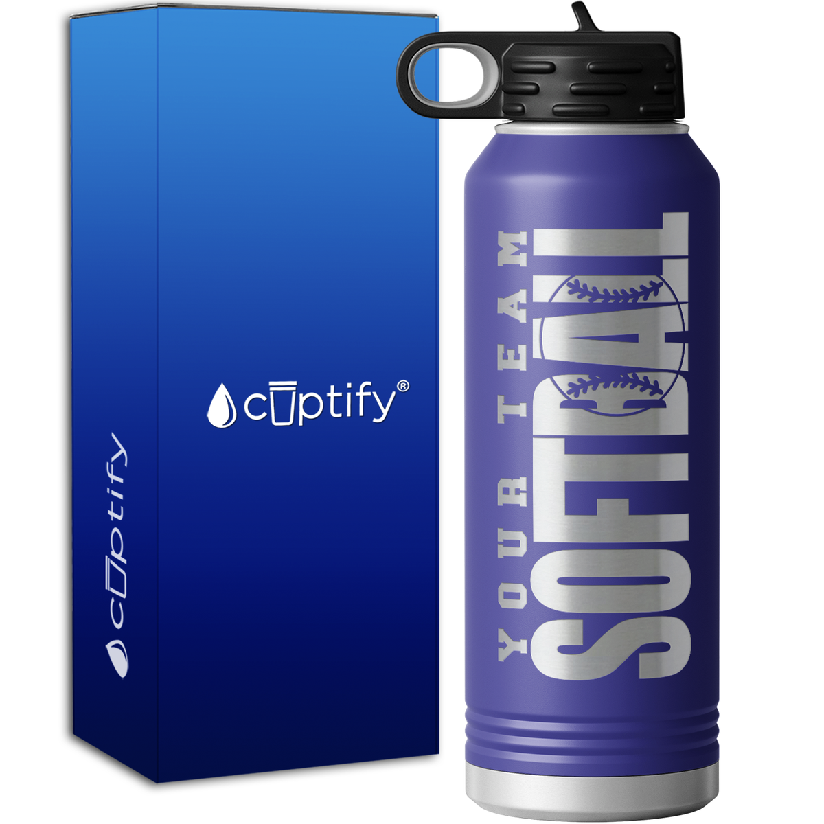 Personalized Team Softball 40oz Sport Water Bottle