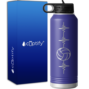 Heart Beat Pulse Volleyball 40oz Sport Water Bottle