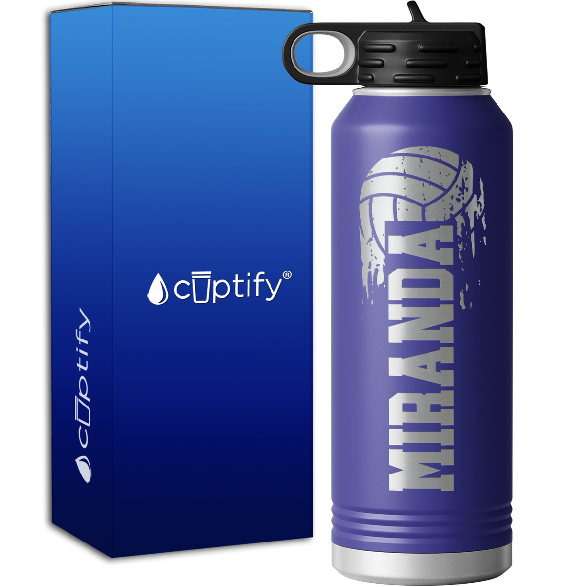 Personalized Flying Volleyball 40oz Sport Water Bottle