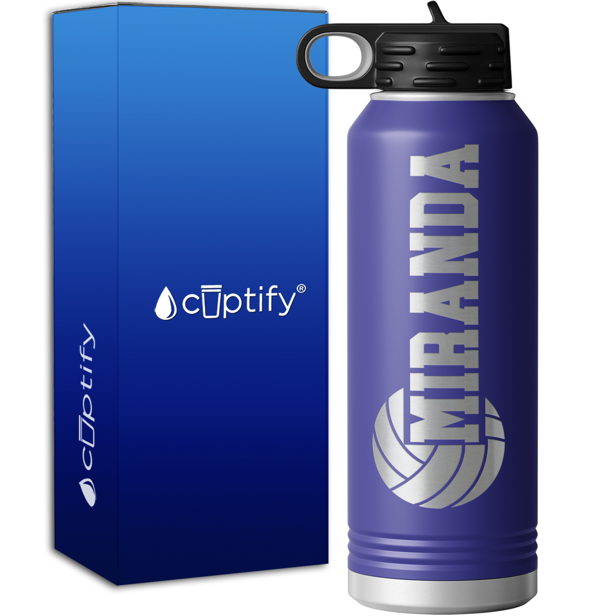 Personalized Name Volleyball 40oz Sport Water Bottle