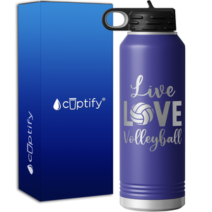 Live Love Volleyball 40oz Sport Water Bottle