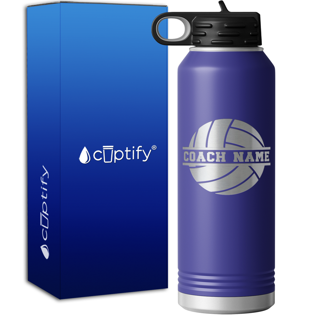 Personalized Volleyball Coach 40oz Sport Water Bottle