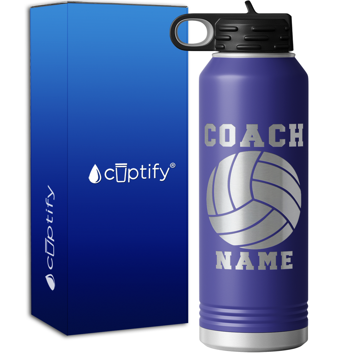 Personalized Coach Volleyball 40oz Sport Water Bottle