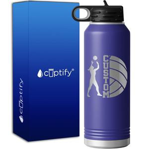 Custom Name Volleyball Player 40oz Sport Water Bottle