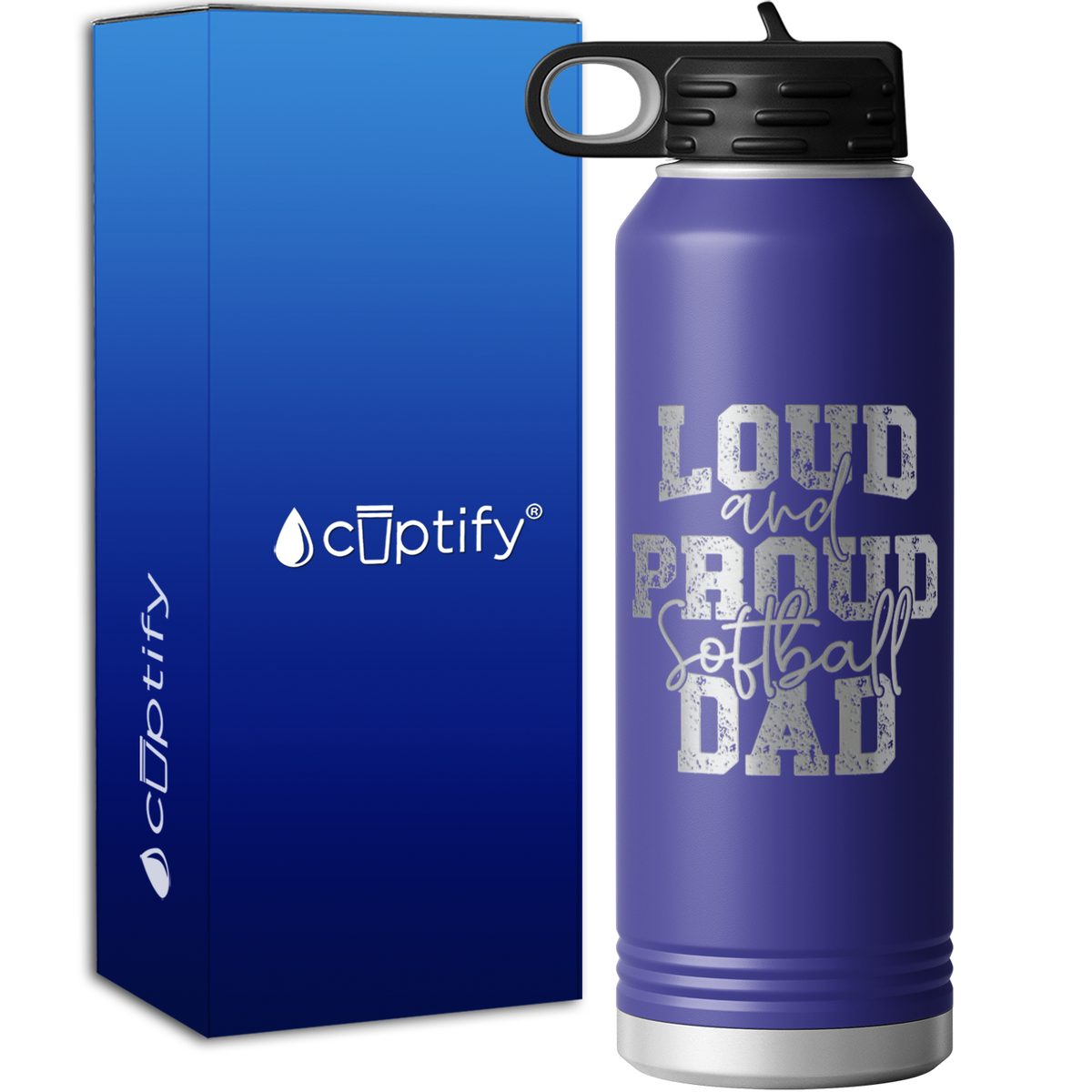Loud and Proud Softball Dad 40oz Sport Water Bottle