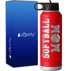 Mom Softball 40oz Sport Water Bottle