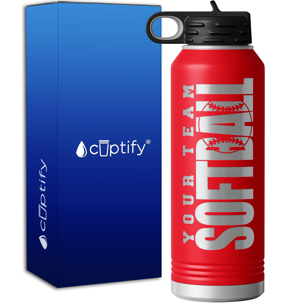Personalized Team Softball 40oz Sport Water Bottle