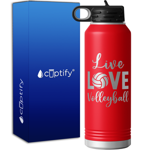 Live Love Volleyball 40oz Sport Water Bottle