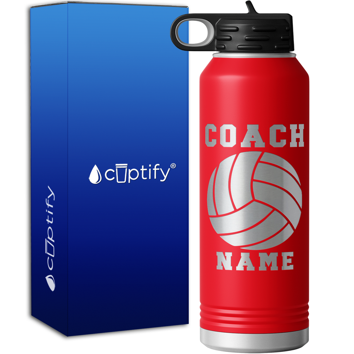 Personalized Coach Volleyball 40oz Sport Water Bottle
