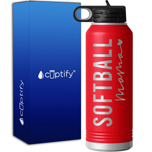 Softball Mama 40oz Sport Water Bottle