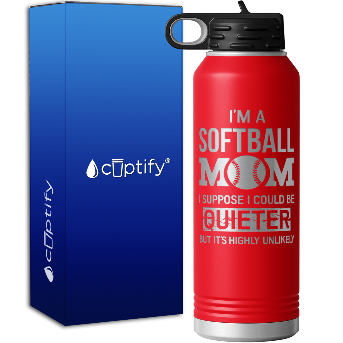 I'm a Softball Mom 40oz Sport Water Bottle