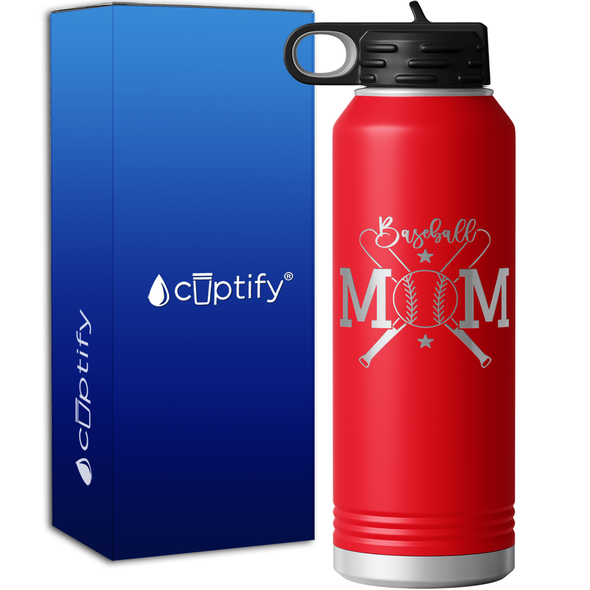 Baseball Mom Balls and Bats 40oz Sport Water Bottle