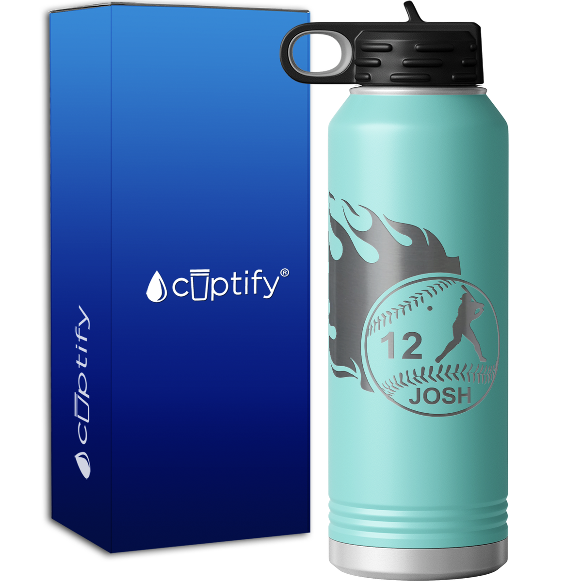 Baseball Personalized 40oz Sport Water Bottle