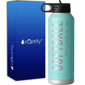 Softball Mama 40oz Sport Water Bottle