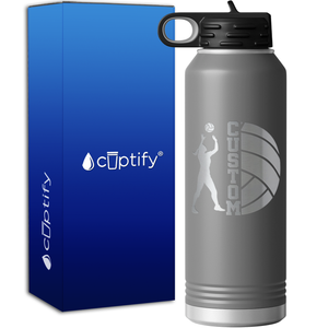 Custom Name Volleyball Player 40oz Sport Water Bottle