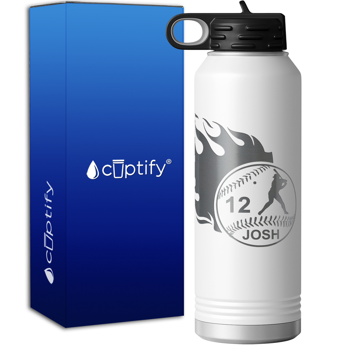 Baseball Personalized 40oz Sport Water Bottle