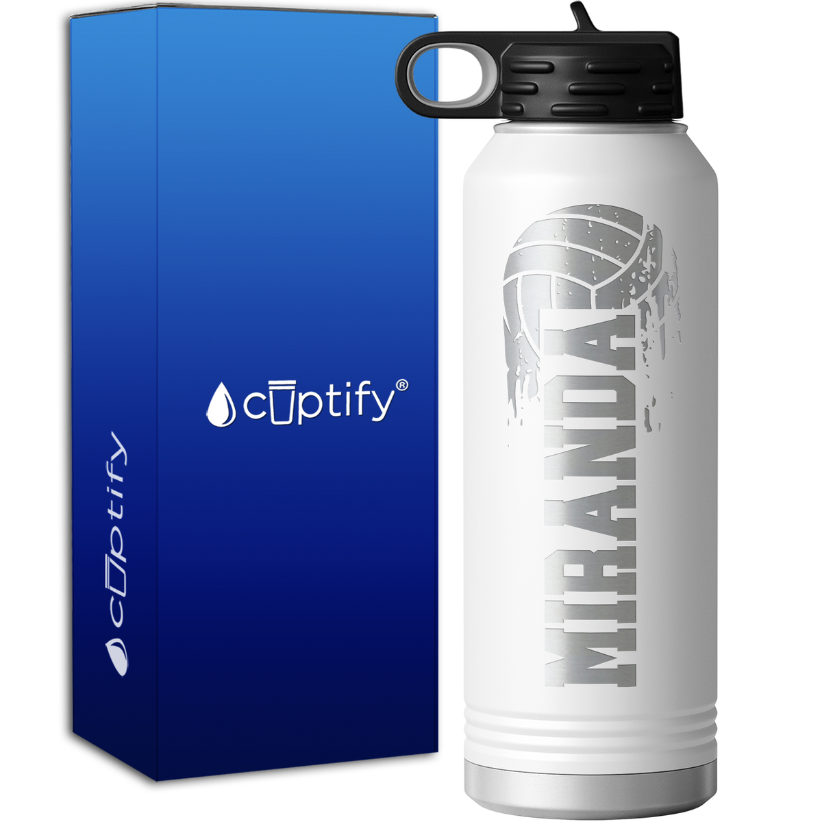 Personalized Flying Volleyball 40oz Sport Water Bottle