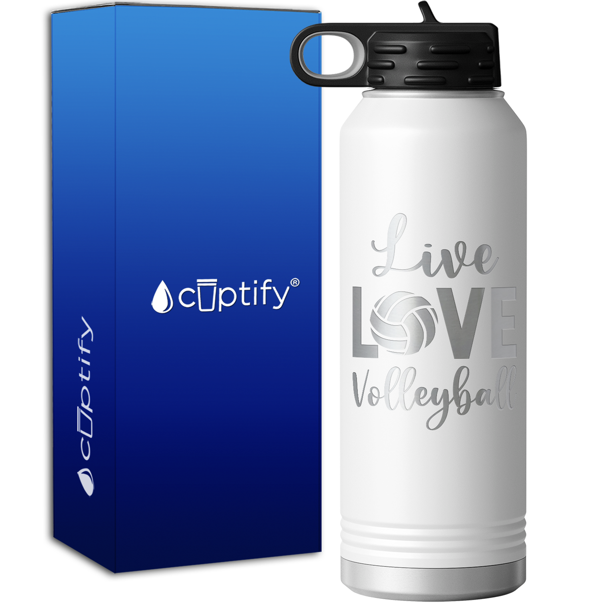 Live Love Volleyball 40oz Sport Water Bottle