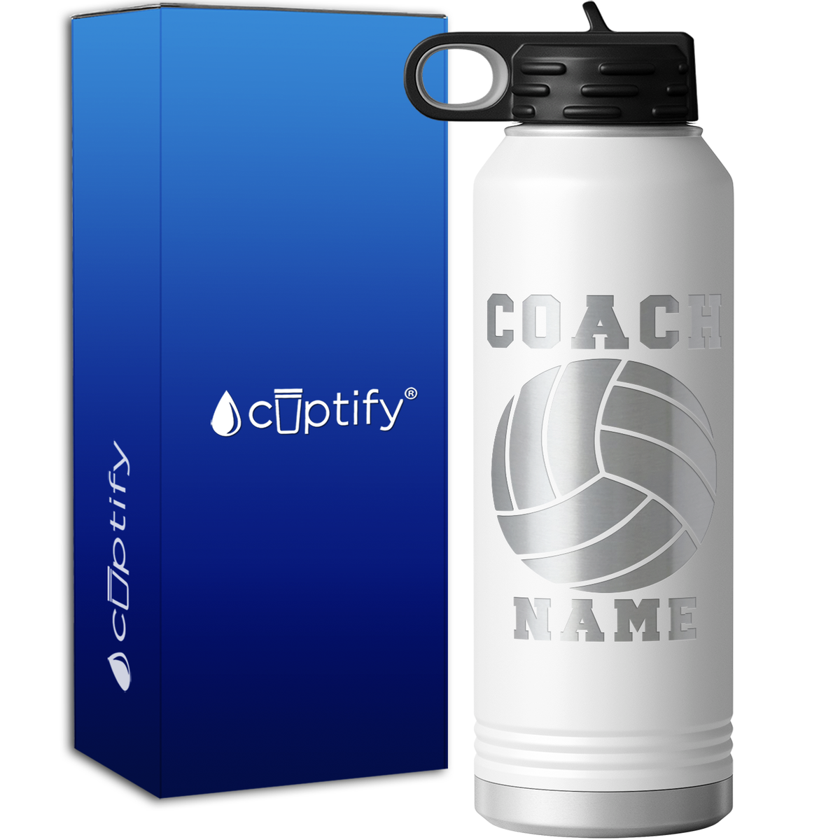 Personalized Coach Volleyball 40oz Sport Water Bottle