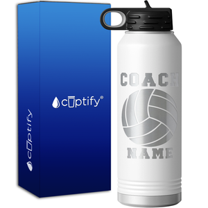 Personalized Coach Volleyball 40oz Sport Water Bottle