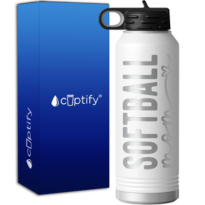 Softball Mom Heart 40oz Sport Water Bottle