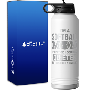 I'm a Softball Mom 40oz Sport Water Bottle