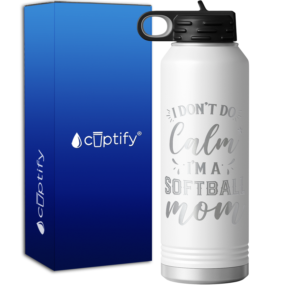 I Don't do Calm Im a Softball Mom 40oz Sport Water Bottle