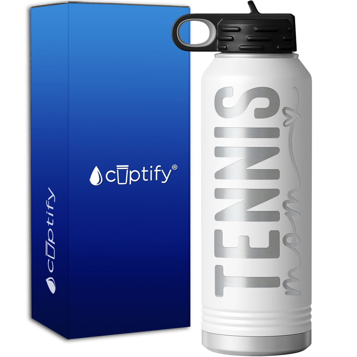 Tennis Mom Heart 40oz Sport Water Bottle