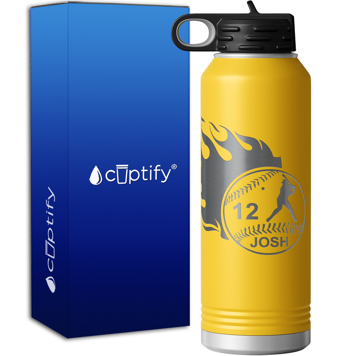 Baseball Personalized 40oz Sport Water Bottle