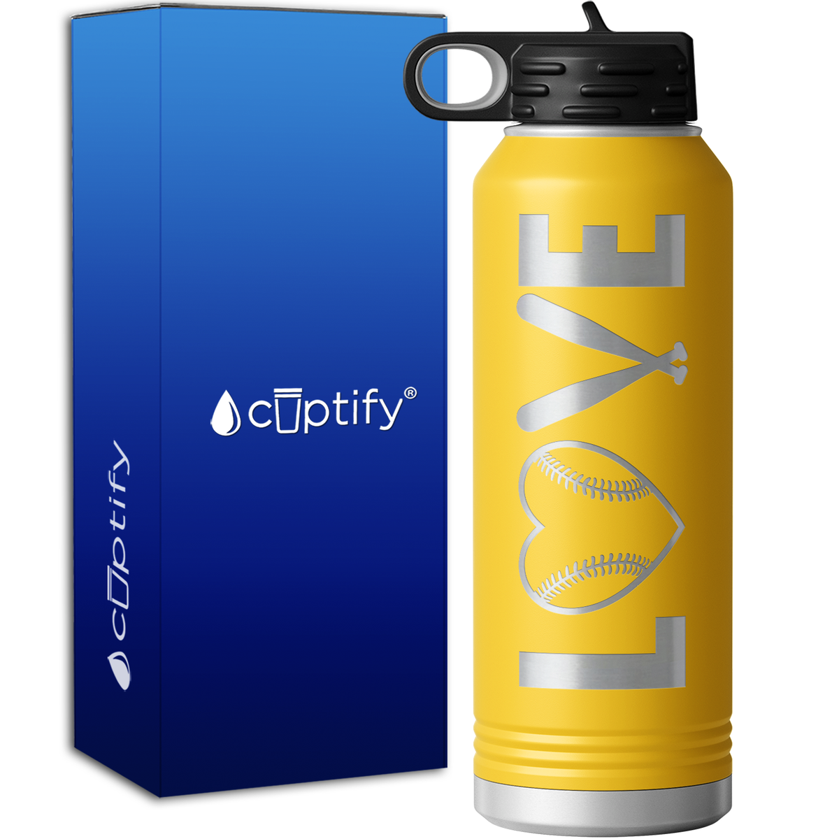 Love Baseball 40oz Sport Water Bottle