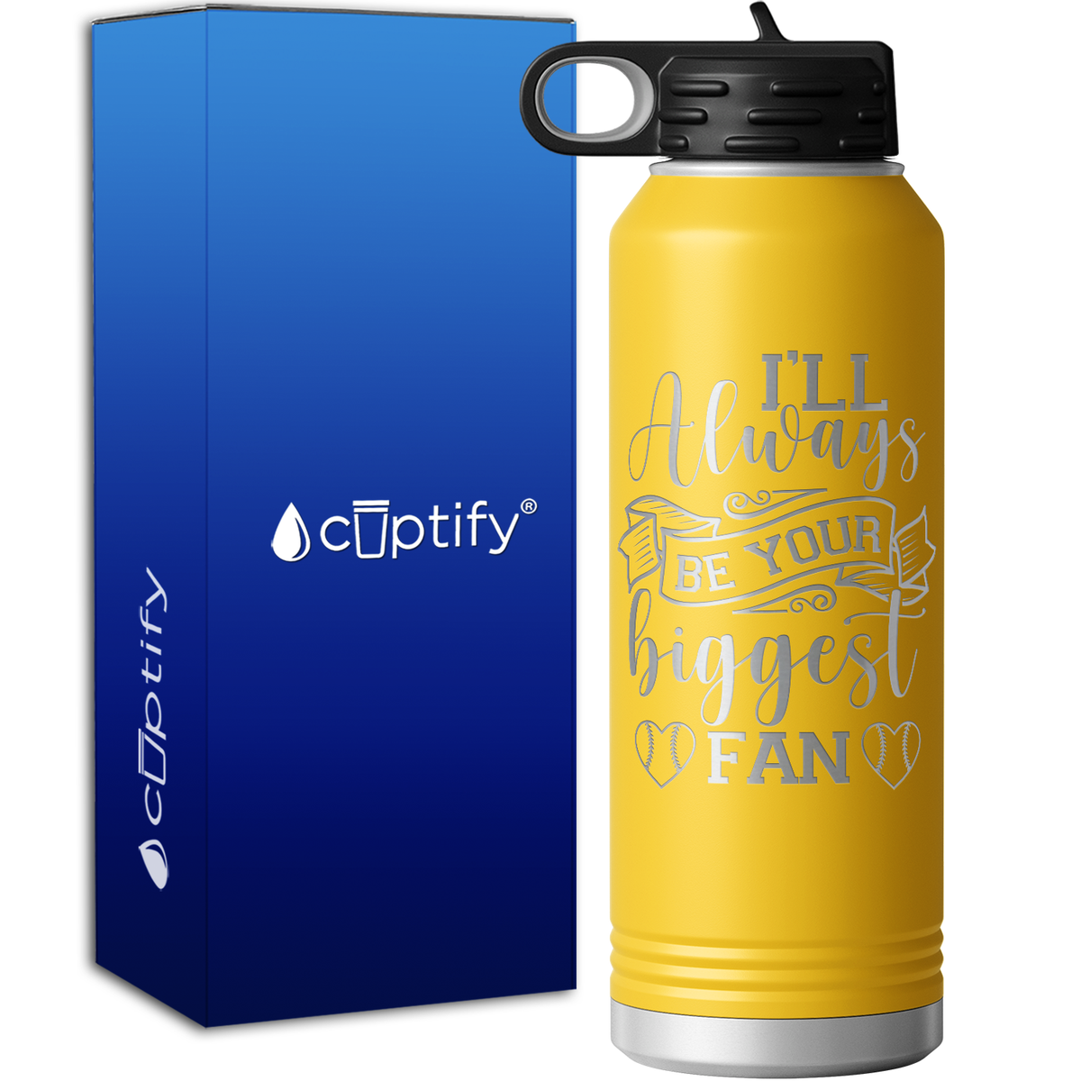 I'll Always Be Your Biggest Fan Baseball 40oz Sport Water Bottle