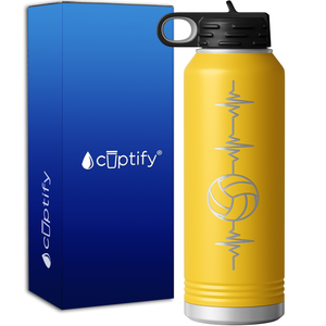 Heart Beat Pulse Volleyball 40oz Sport Water Bottle
