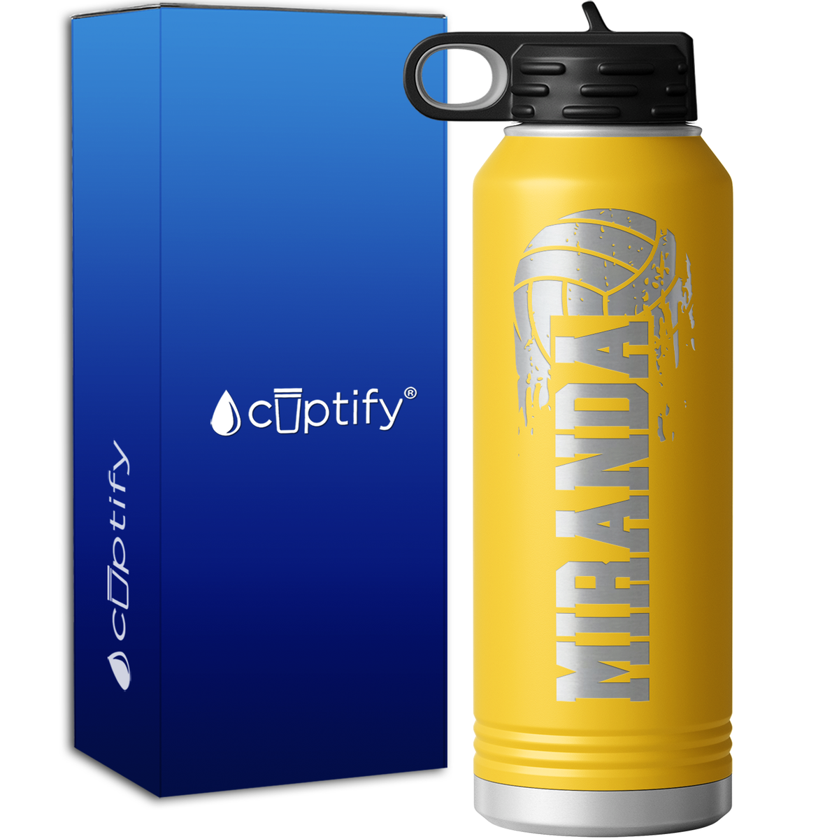 Personalized Flying Volleyball 40oz Sport Water Bottle