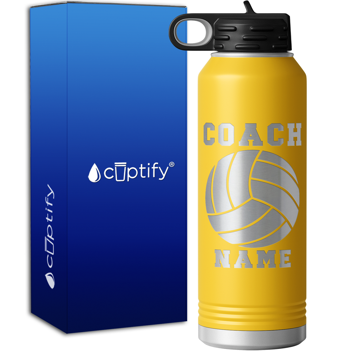 Personalized Coach Volleyball 40oz Sport Water Bottle