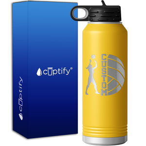 Custom Name Volleyball Player 40oz Sport Water Bottle